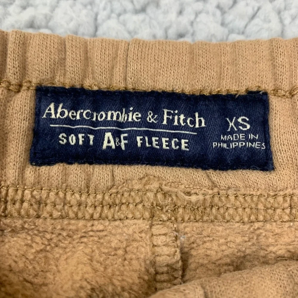 Abercrombie & Fitch Joggers Mens XS Brown Soft A&F Fleece Drawstring Sweatpants